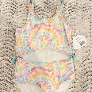 NWT New Shelloha Girls One Piece Tie-Dye Cutout Swimsuit size 16
